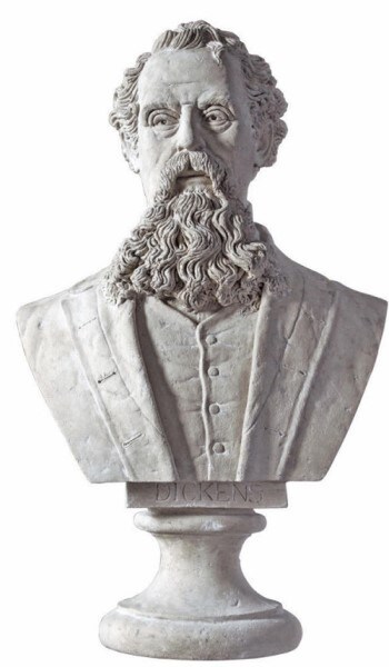 Charles Dickens Bust Life-Size Sculpture Portrait Decorative